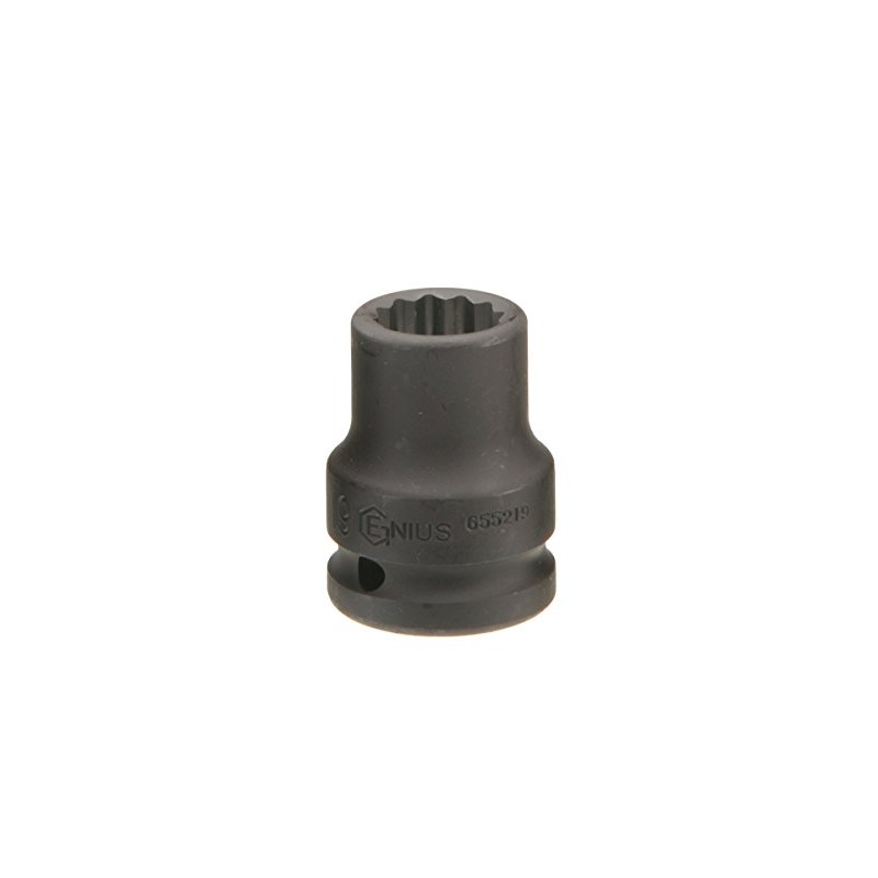 Genius Tools 453812 1/2" Dr. 12mm Impact Socket (12-Point)