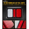 Partsam 2 Rectangle Double Led Trailer Tail Lights 24 LEDs
