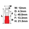 10PCS 6 AWG #8 Insulated Ring Crimp Connector 88A 600V