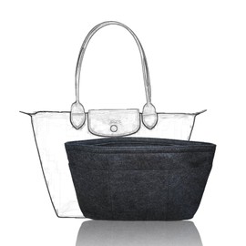 Organizer Insert for Longchamp, Purse Insert Organizer, Waterproof DupontPaper Bag Insert Organizer for Tote Bag (Black, Small)