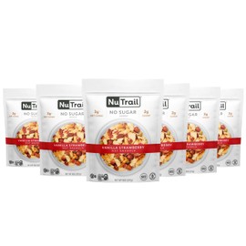 NuTrail Nut Granola Cereal, Vanilla Strawberry, No Sugar Added, Keto, Low Carb, Gluten Free, Grain Free, Healthy Breakfast 8 oz. 6 Count