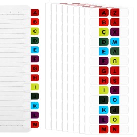 8 Blatt A-Z Index Tabs Selbstklebende Register Alphabet Etiketten Index Tabs Page Markers Tabs Bunte Alphabetische Seitenmarker für Büro, Dokumente, Bücher,Tagebuch,Verschiedene Bücher