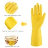 Rubber cleaning gloves yellow 3 Pairs for Household,Reuseable dishwashing gloves