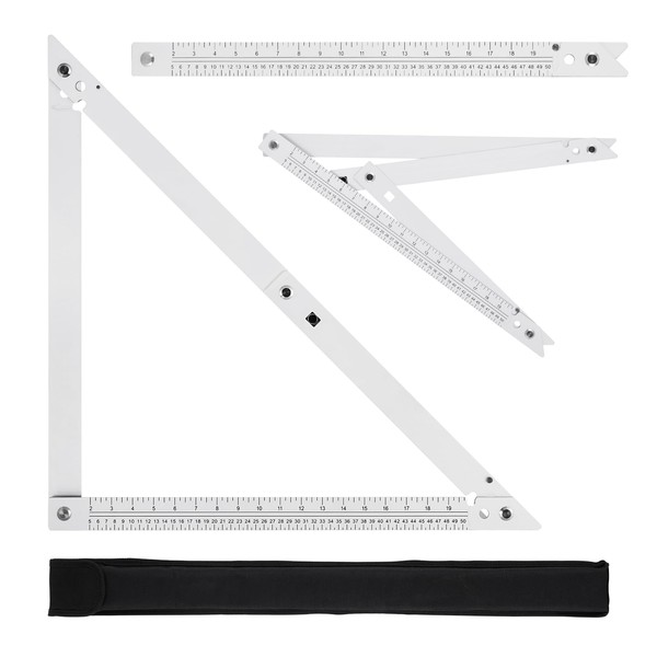 Meticuloso Folding Triangle Ruler 23.4inchs, Aluminum Framing Square Carpentry Squares