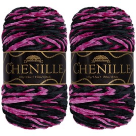 JubileeYarn Chenille Yarn - Worsted Weight - 100g/Skein - Avalon - 2 Skeins