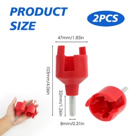 2PCS Electric Fence Insulator Sleeve, Electronic Fence Installation Tools, Quick Install Plastic Adapter for Fence Ring Insulators, Compatible with Most Screws, Red Chuck Keys for Cordless Drill