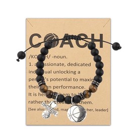 BNQL Basketball Bracelet Gifts Basketball Gift Basketball Players Team Gifts for Basketball Fans Basketball Coach Bracelet, Large, Stainless Steel, no gemstone