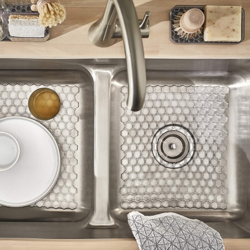 Spectrum Diversified Hexa Flexible, Trimmable Soft-Touch Mat, Easy-Draining, Modern Kitchen