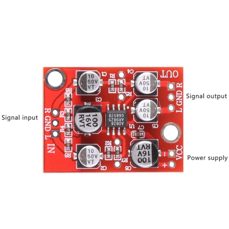 Fasizi AD828 DC 5V-15V 6V 12V OP PREAMP BOARD