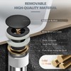 UZLEZ Brass Freestanding Tub Drain, Pop Up Freestanding Tub Drain