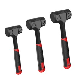 YIYITOOLS 3-Piece Dead Blow Hammer Set,16oz(1LB),32oz(2LB),48oz(3LB),Deadblow Hammers with One-Piece Forged Carbon Steel,Steel Ball-Filled Head,Anti-Vibration Rubber Grip,Spark and Rebound Resistant
