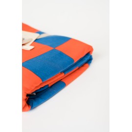 Soft Oversized Throw Blanket - Super Cozy Adult Size Large Checkered Blankets for Gameday, Stadium Approved, Sports Fans - Lightweight Jersey Knit Comfort Throws 57x72 Inch Long (Orange & Blue)