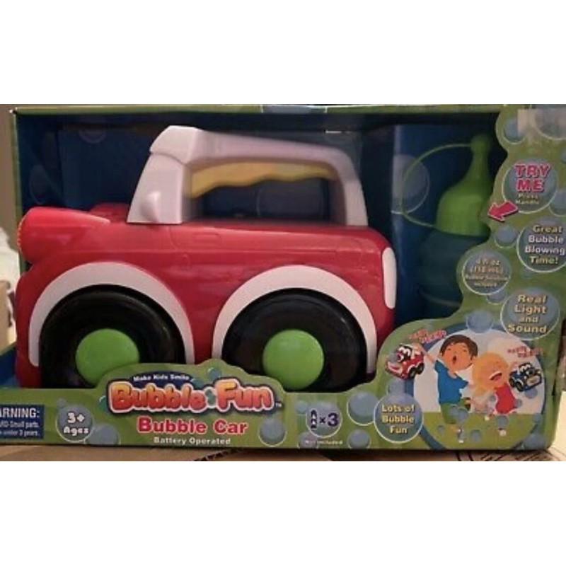BUBBLE SILLY CAR SOUND & LIGHTS BLOWING BUBBLES FUN (RED,