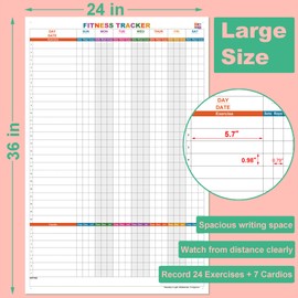 Weekly Dry Erase Fitness Calendar,24x36 Inch