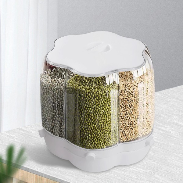 Unbranded Rice Dispenser Countertop Dry Grain Storage Container Box Rotating