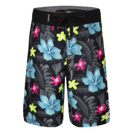 Hurley Boys Board Shorts, Black/Yellow Floral, 6