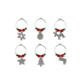 Excelsa For You Segna Calici Natalizi, Set di 6 Decorazioni per Bicchieri, Ciondoli con Soggetti Natalizi