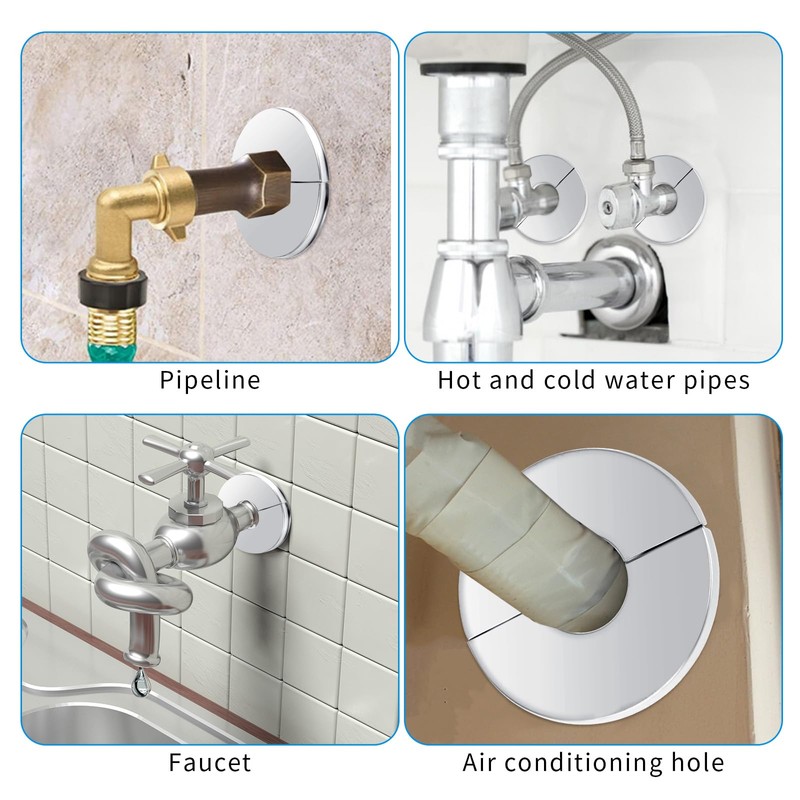 3 Pcs Escutcheon Plate Plumbing Cover Plates Wall Split Flange
