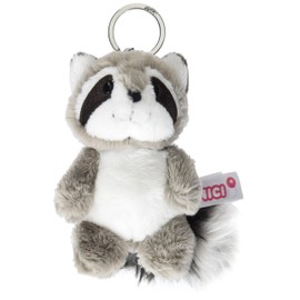NICI 47869 Key Ring Raccoon Rod 10 cm, Animal Print, Grey, One Size