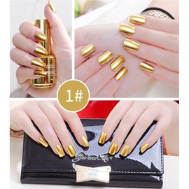Hacaus 6 Colors Metallic Nail Polish Mirror Nail Polish Reflective Manicure Mirror Effect Glossy Nail Lacquer Nail Art Set 18ML