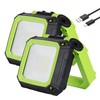 LOVORK 2 Pack Rechargeable Work Light Clamp Rotating Flood Light,
