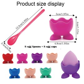 8Pcs Egg Cups Set, Egg Cups 8 Adorable Egg Topper for Boiled Eggs, Creative Breakfast Boiled Egg Holder Fun Kitchen Accessories for Kitchen Boiled Eggs Breakfast Stack (Randomly Colored)