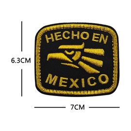 2 PCS AliPlus Mexican Mexico Eagle Patch Embroidered Tactical Military Morale Patch Applique Fastener Hook and Loop(Hecho En Mexico 01)