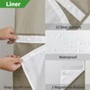 eachope Extra Long No Hooks Needed Linen Textured Shower Curtain