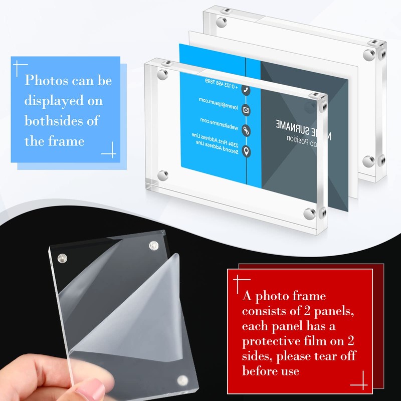 Xuhal Acrylic Business Card Frame 2.5 x 3.5 inch Clear