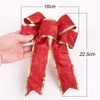 VINFUTUR 5pcs Large Christmas Bows Glitter Red Christmas Tree Decoration
