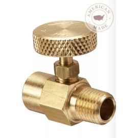 1/4" Brass Needle Valve - Made in the USA - 350 PSI - Air, Water, Propane, More
