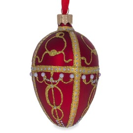 BestPysanky 1895 Rosebud Royal Egg Glass Ornament