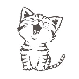 EXCEREY 6 Pcs Car Decal Frame Reflective Stickers Waterproof Stickers Smiling Cat Stickers Scratches Cover Cute Creative Decoration Car Decoration Motorcycle Decal Laptop Sticker