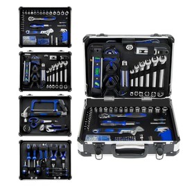 Prostormer 259-Piece General Household and Mechanic's Tool Set | Complete ToolKit with Heavy Duty Aluminium Tool Box for Home/ Car/ RV/ Garage