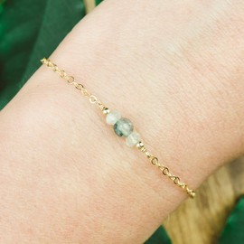 Prehnite Dainty Bracelet in 14k Gold Fill