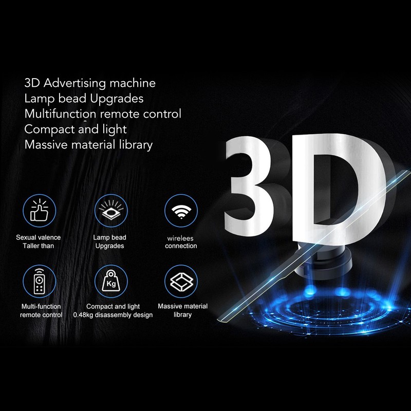 3D Hologram Fan 352 LED Light Beads 2000x704 Support Phone