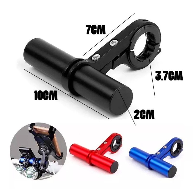 LJK Extensor Manubrio Soporte Bicicleta Lampara Celular Uso Rudo