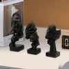 3 Pcs Thinker Statue, Silence is Golden Abstract Art Figurine,
