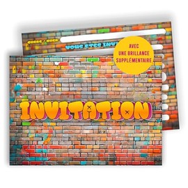 Edition Colibri Street Art Invitation Cards - 10 DIN A6 Cards to Fill | Cool Graffiti Invitations for Teenage Party, Hip-Hop, Birthday, Boys, Girls