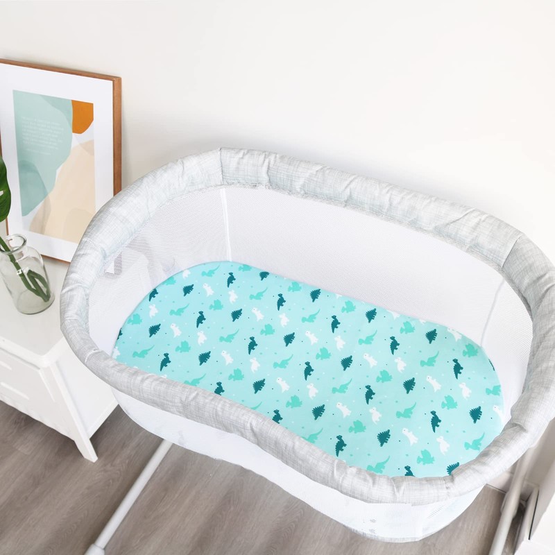 Bassinet Fitted Sheet(33" x 20"), Bassinet Sheets 2 Pack, Compatible