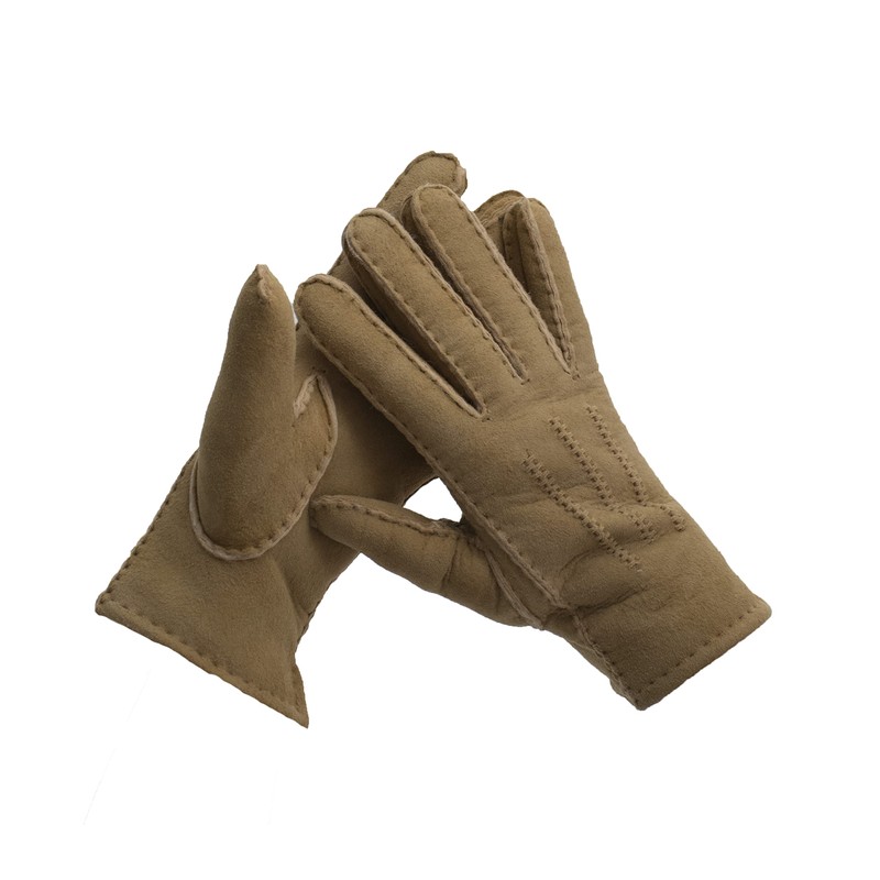 Genuine Lambskin Winter Gloves colour natural beige - warm lining