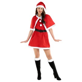 fun shack Womens Santa Dress Costume, Mrs Santa Claus Costume for Women, Santa Outfit Woman, Mrs Claus Dress Women, Small