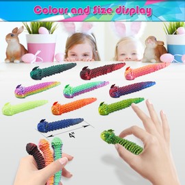 Pushmick 10-Pack Mini 3D Printed Winged Serpent, mini Snake Fidget Toy, Mysterious Articulated Snakes Great Baskets or Desk/Room Decor.