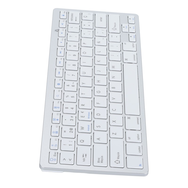78 Keys Spanish Wireless Bluetooth Keyboard Thin Lightweight Silent Spanish