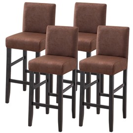 FUANGUI Bar Stool Covers Set of 4, Stretch Removable Bar Stool Seat Covers with Backs Slipcovers, Bar Chair Covers Square for Kitchen Dining Room Cafe
