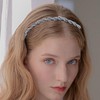 4Pcs Beautiful Sparkly Bead Headbands Non-Slip Elegant Braided Thin Hair