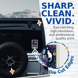 (2 Pack) The Cat Lady Tarot Card Stickers - Funny Crazy Cat Lady Cat Lover - 5 Inches On Longest Side - Premium Vinyl - for Cars, Trucks, Skateboards, Laptops - Made in USA - BMCS0504