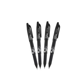 PILOT FriXion Ball Erasable & Refillable Gel Ink Stick Pens, Fine Point, Black Ink, 4 PACK