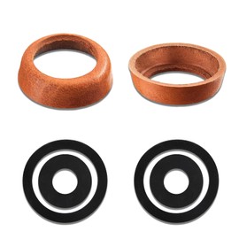 2 Piece Handle Pump Replacement Parts Seal Set for Handle Pump Type 75 Leather Sleeve and O-Rings Set Made of Cowhide Leather, Replacement Parts for Hand Pump, Well Pump and Garden Pump (Brown)