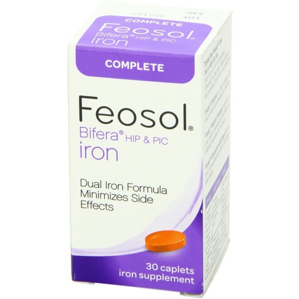 Feosol Bifera Iron Caplets Complete 30 ea (Pack of 4)